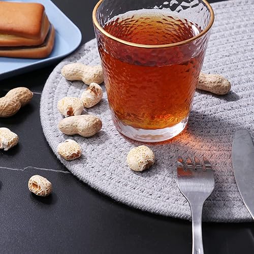 Miniatura 5 de Kosmeey Paquete de 4 manteles individuales de tejido ovalado, manteles individuales de ratán de 12 x 16 pulgadas, manteles individuales de mimbre de