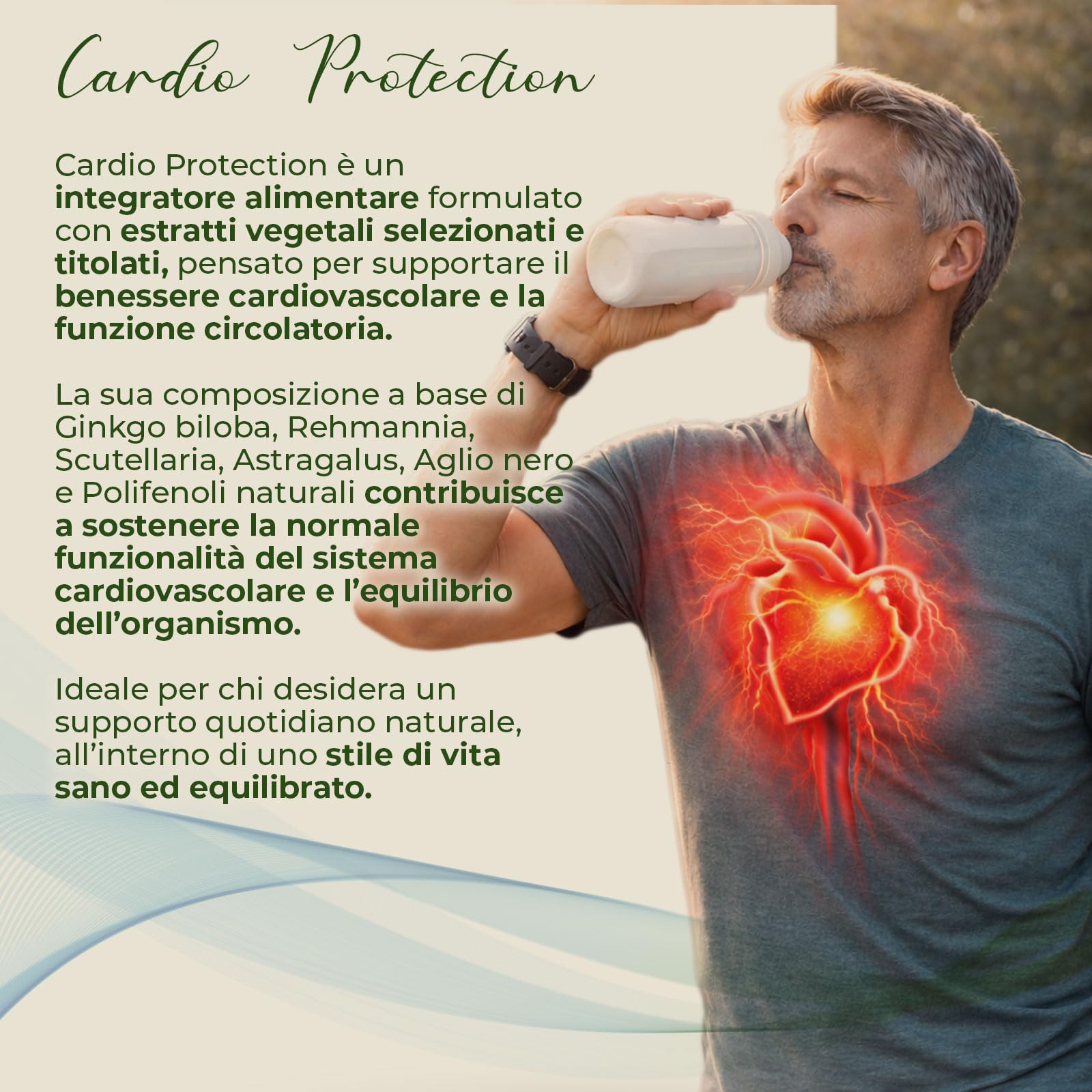 AP PLUS Cardio Protection Integratore Alimentare Benessere del Cuore e Circolazione, Supporto alla Funzionalità Vascolare e Protezione Antiossidante con Aglio Nero e Ginkgo Biloba | 90 Compresse