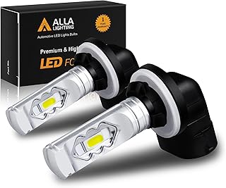 Alla Lighting 3800lm 889 881 LED Fog Light Bulbs, 6000K Xenon White Xtreme Super Bright H28 886 888 894 896 898 ETI 56-SMD, (Set of 2)