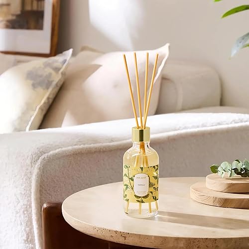 Miniatura 5 de Airkeep Juego de aceite difusor de varillas con varillas de caña, difusor de aroma de aceite de aromaterapia de vainilla para el hogar, oficina,