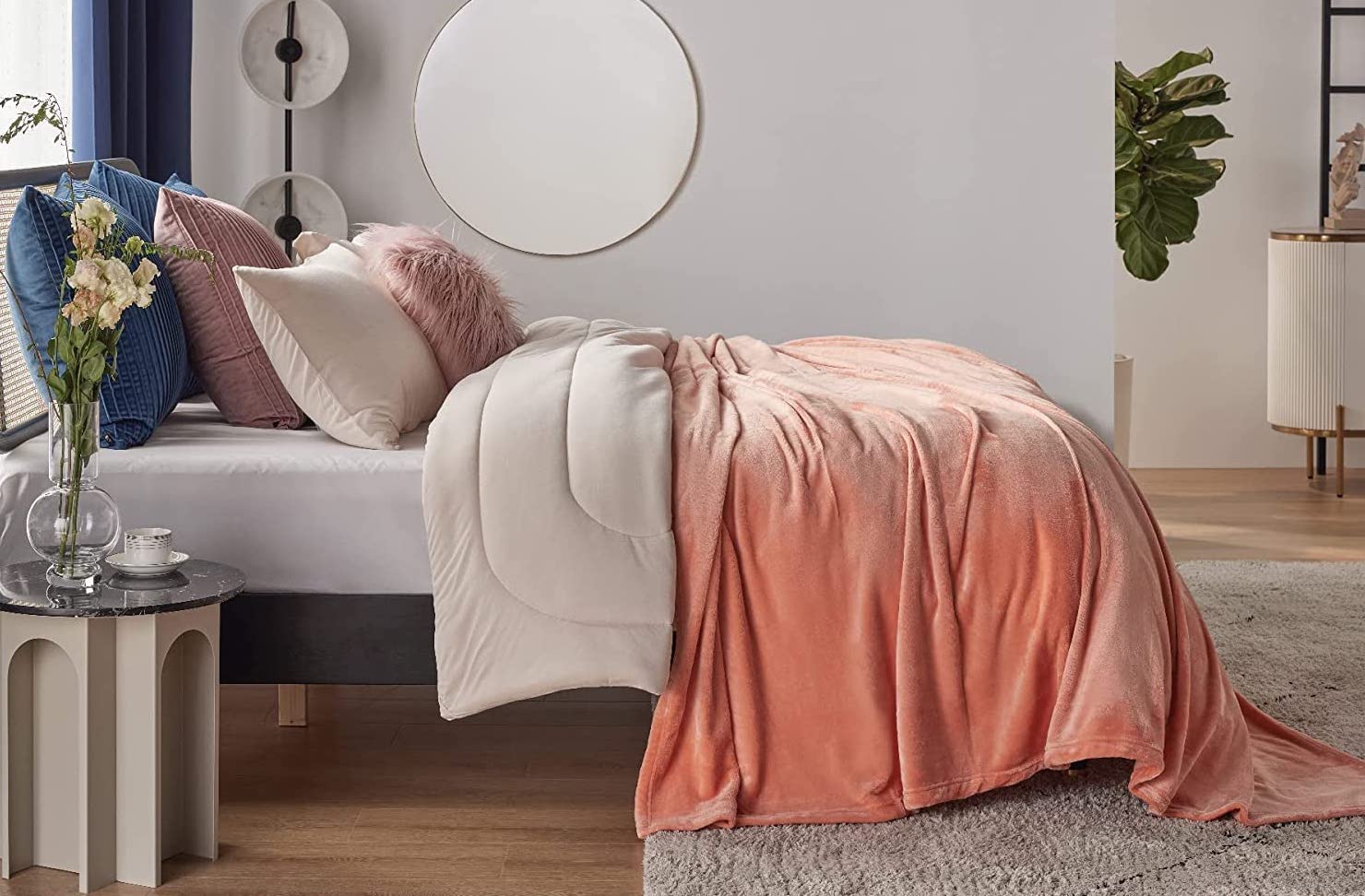 pd Pierre Donna Fleece Blanket for Bed - Sofa fleece blanket bed throw 300 GSM (Orange Soda)