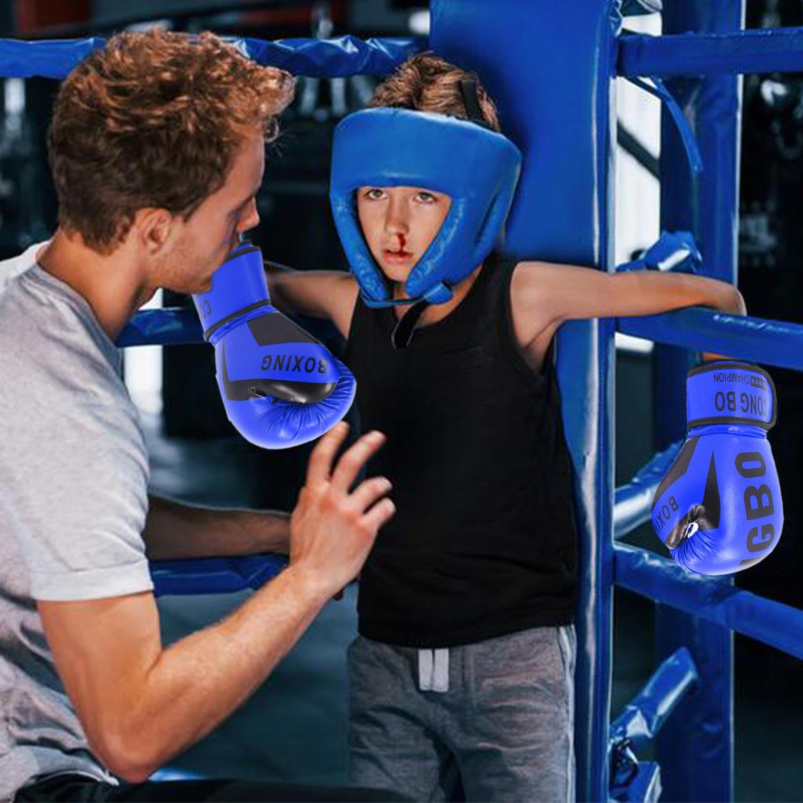 Guantes de boxeo para niños 3-16 años ajustables MMA Muay Thai kickboxing
