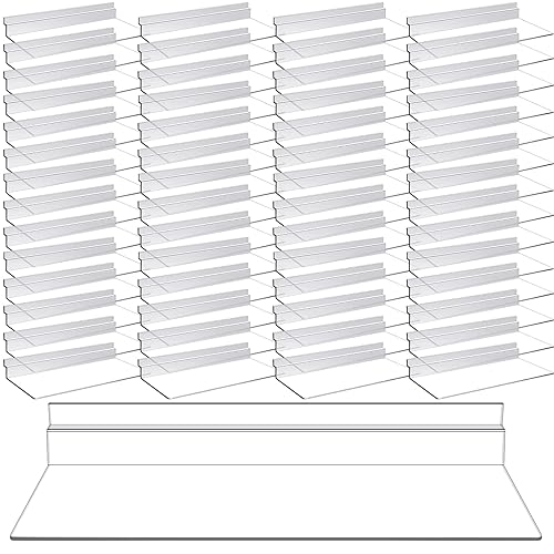 Miniatura 7 de Estantes de pared de listones de 4 x 10 pulgadas, accesorios de pared de listones para colgar, estantes de plástico transparentes para pared,
