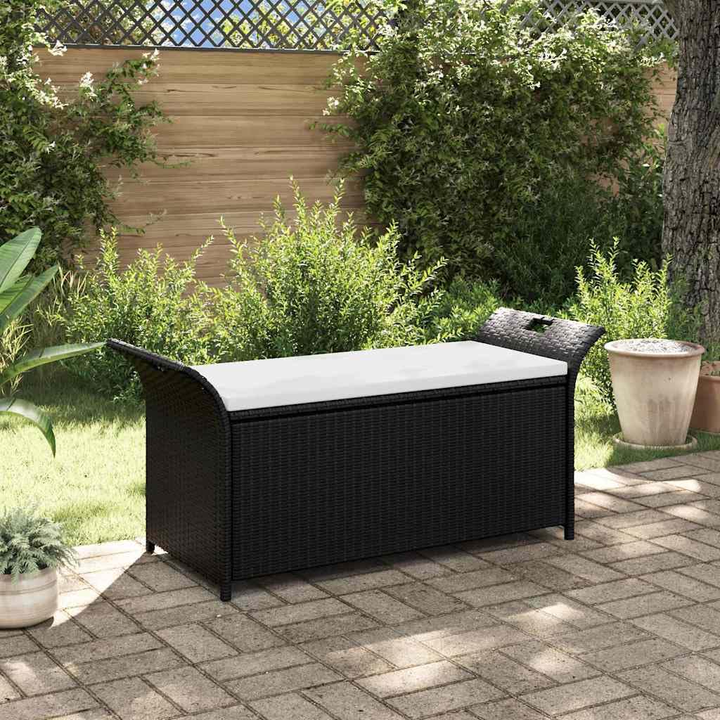 vidaXL Gartenbank Poly Rattan Bank Sitzbank Auflagenbox Kissenbox Gartentruhe