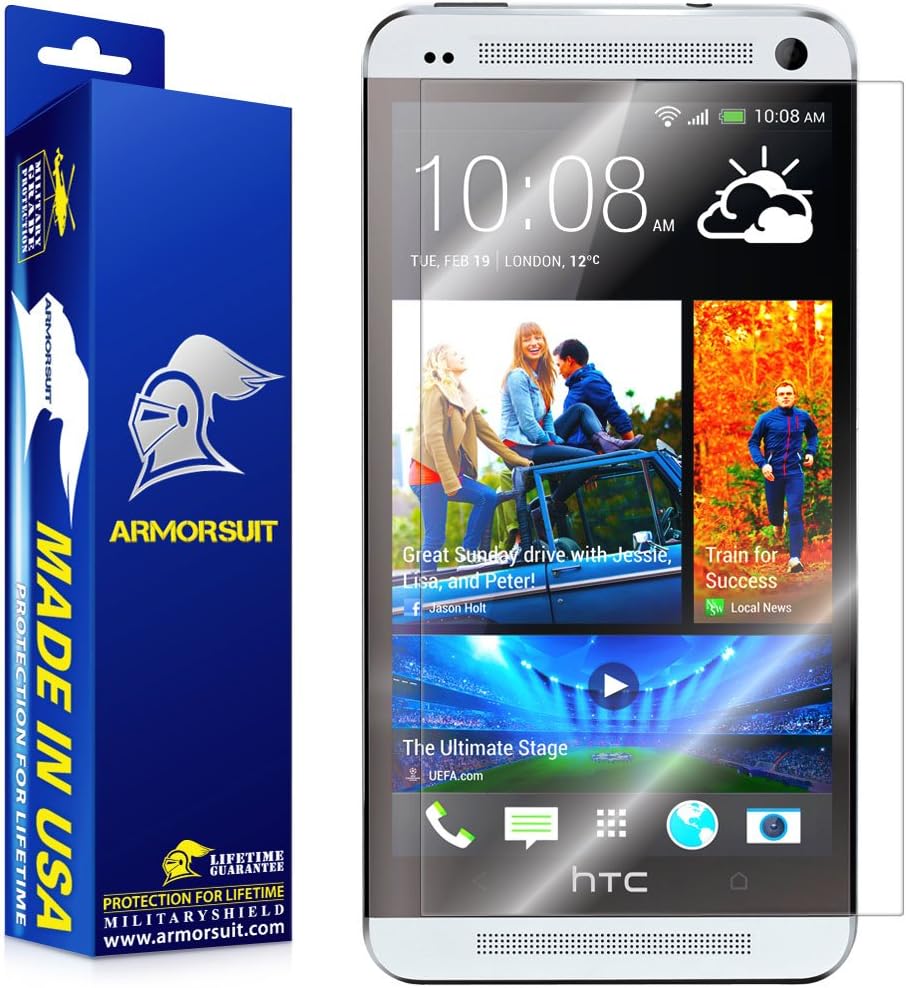 Armorsuit MilitaryShield® HTC One M7 Screen Protector Anti-Bubble Ultra HD Shield w/Lifetime Replacements