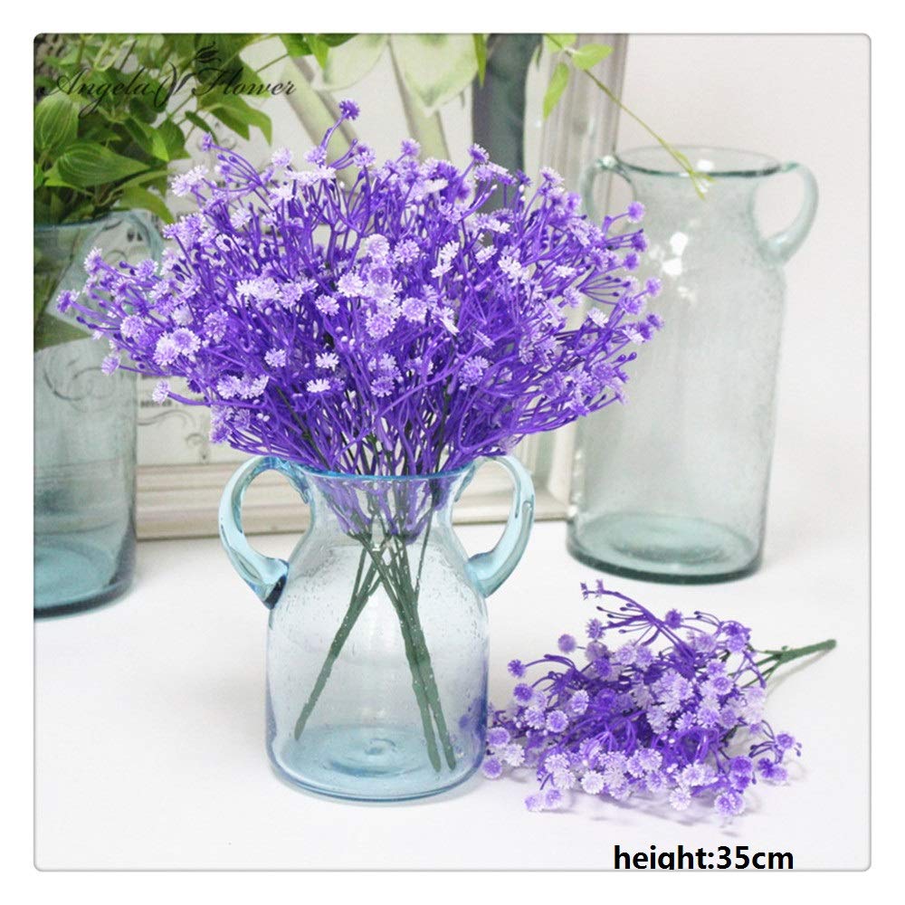 Bouquet di Fiori Artificiali Bouquet da Sposa Non Ti Scordar di Me San Valentino Fiore Finto Casa Matrimonio Giardino Decor Plastica Gypsophila Regalo 35cm