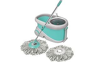 Spotzero 2 Bucket Mop System: Wave Spin Mop with 360°spinning