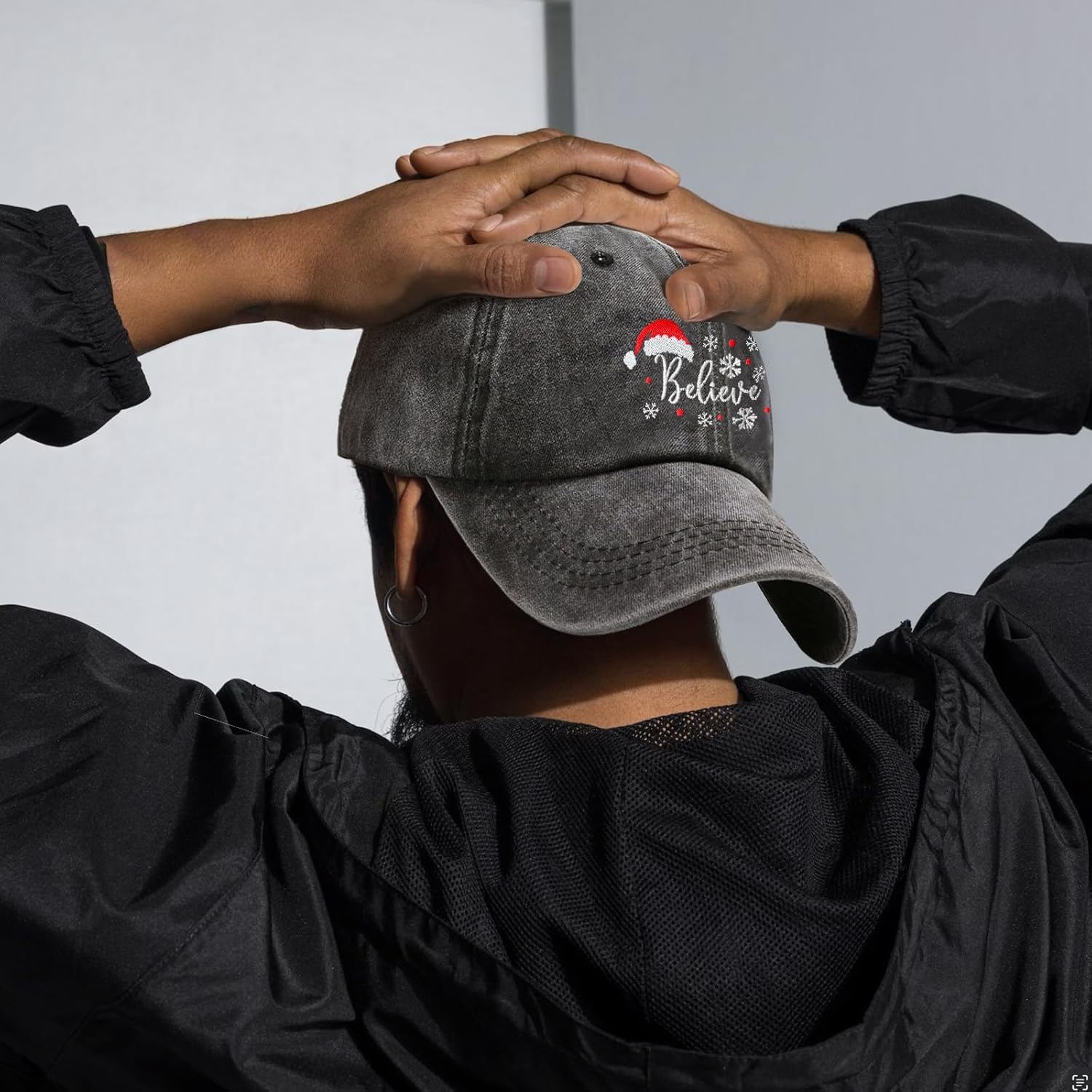 Christmas Hats for Men Women, Adjustable Embroidered Christmas Baseball Cap - Image 7