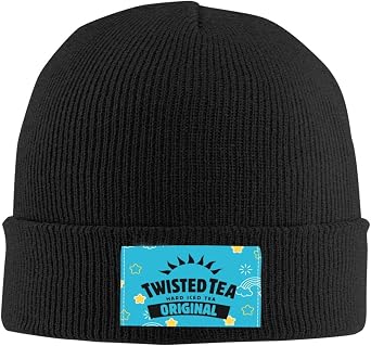 Funny Tea Knitted Beanie Hats Warm Beanies Hip Hop Hat Casual Winter Hats Skull Knit Hat Cap for Men Women Black
