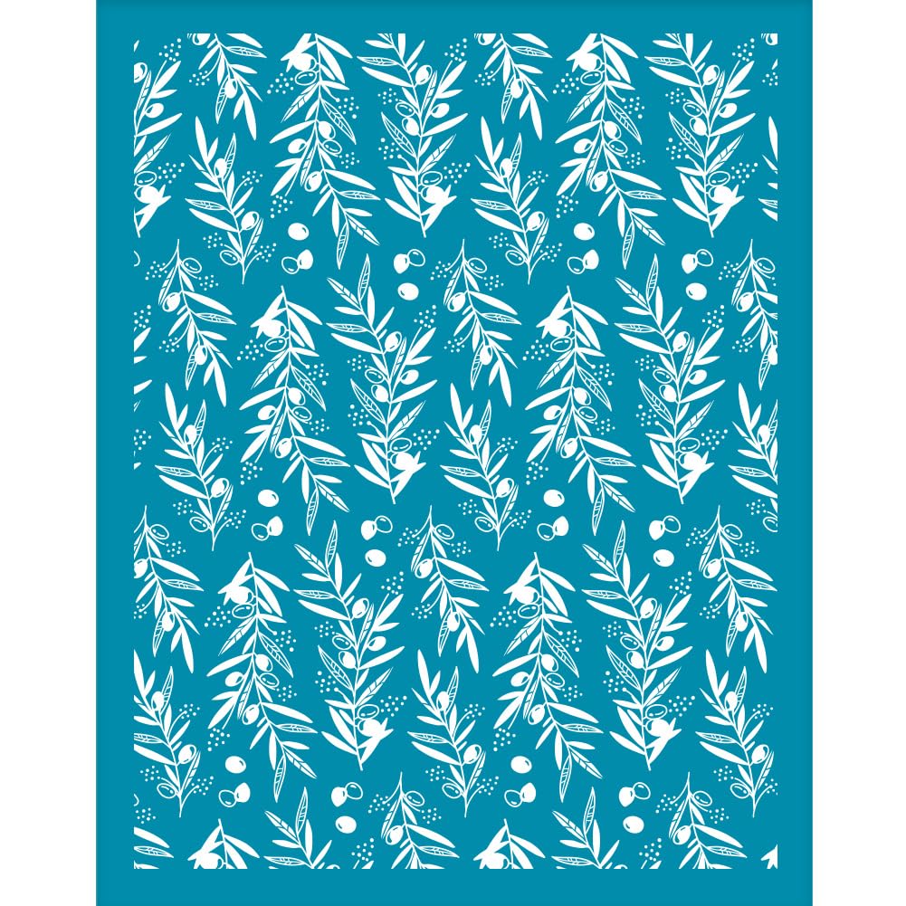 OLYCRAFT 10x12.7cm Olives Leaf Clay Stencils Olive Branch Silk Screen for Polymer Clay Plant Theme Silk Screen Stencils Mesh Transfer Stencils for Polymer Clay Jewelry Making