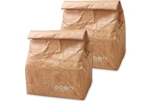 Insulated Brown Paper Lunch Bags: Retro Paper Bag Lunch Box for Work or School