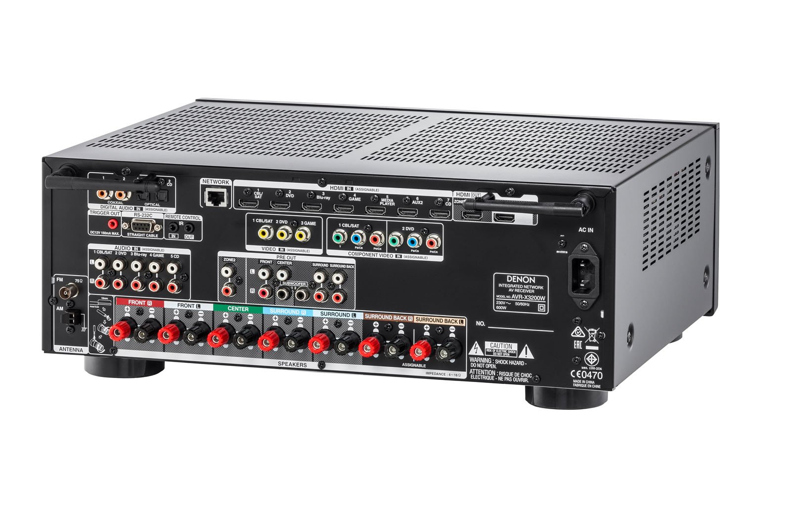 Denon AVR-X3200W Sintoamplificatore ad alta Potenza, Microfono di Taratura con Telecomando e Cavalletto per Microfono, Nero
