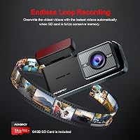 POYBPCY 4K UHD WiFi Autós Fedélzeti Kamera 64GB SD Kártyával, 170° Látószög, Éjjellátó, Mobilalkalmazás Vezérlés, G-szenzor, Parkolóőr Funkc 6