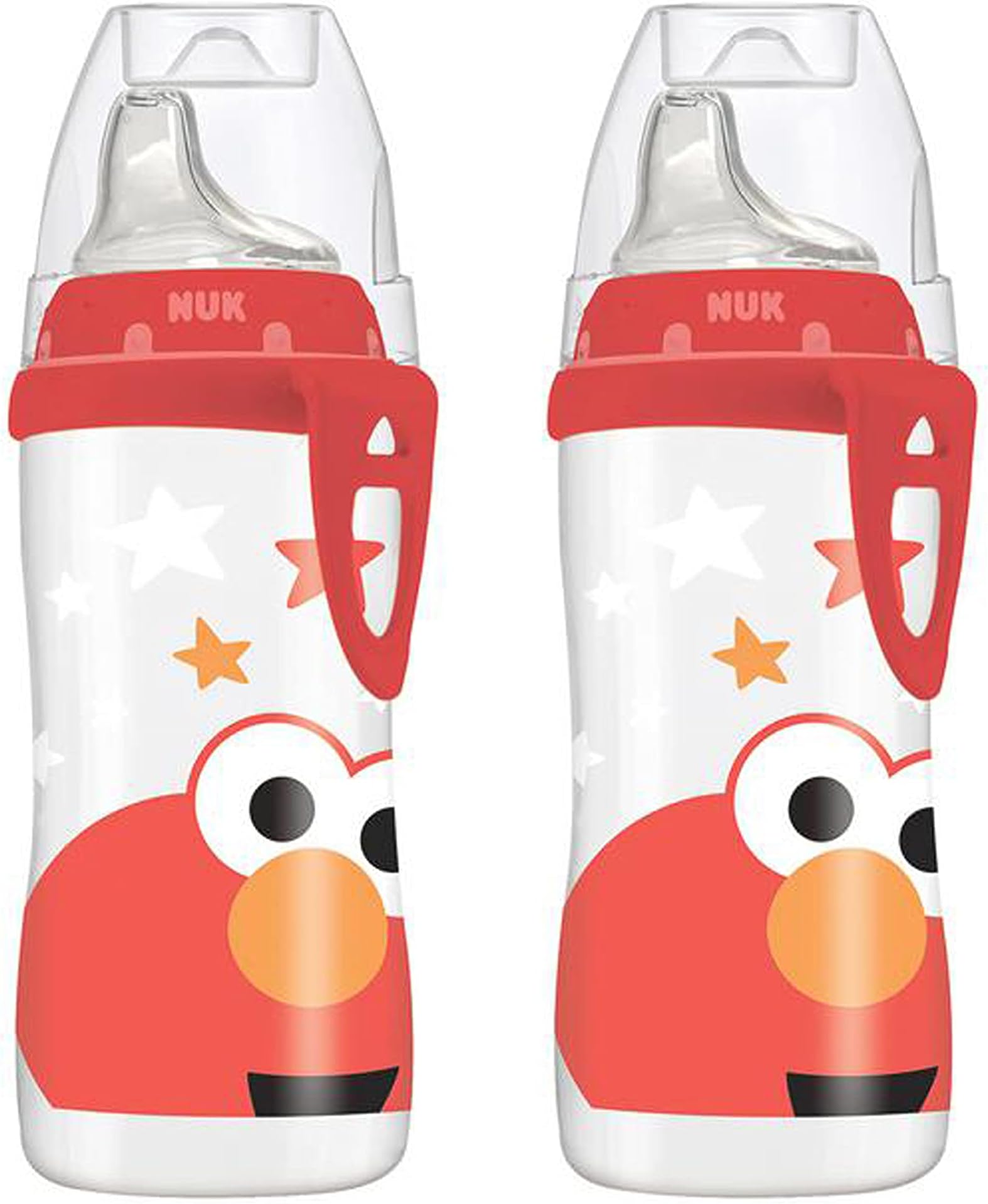 NUK Elmo Active Cup, 10oz, 2 Pack – BPA Free, Spill Proof Sippy Cup