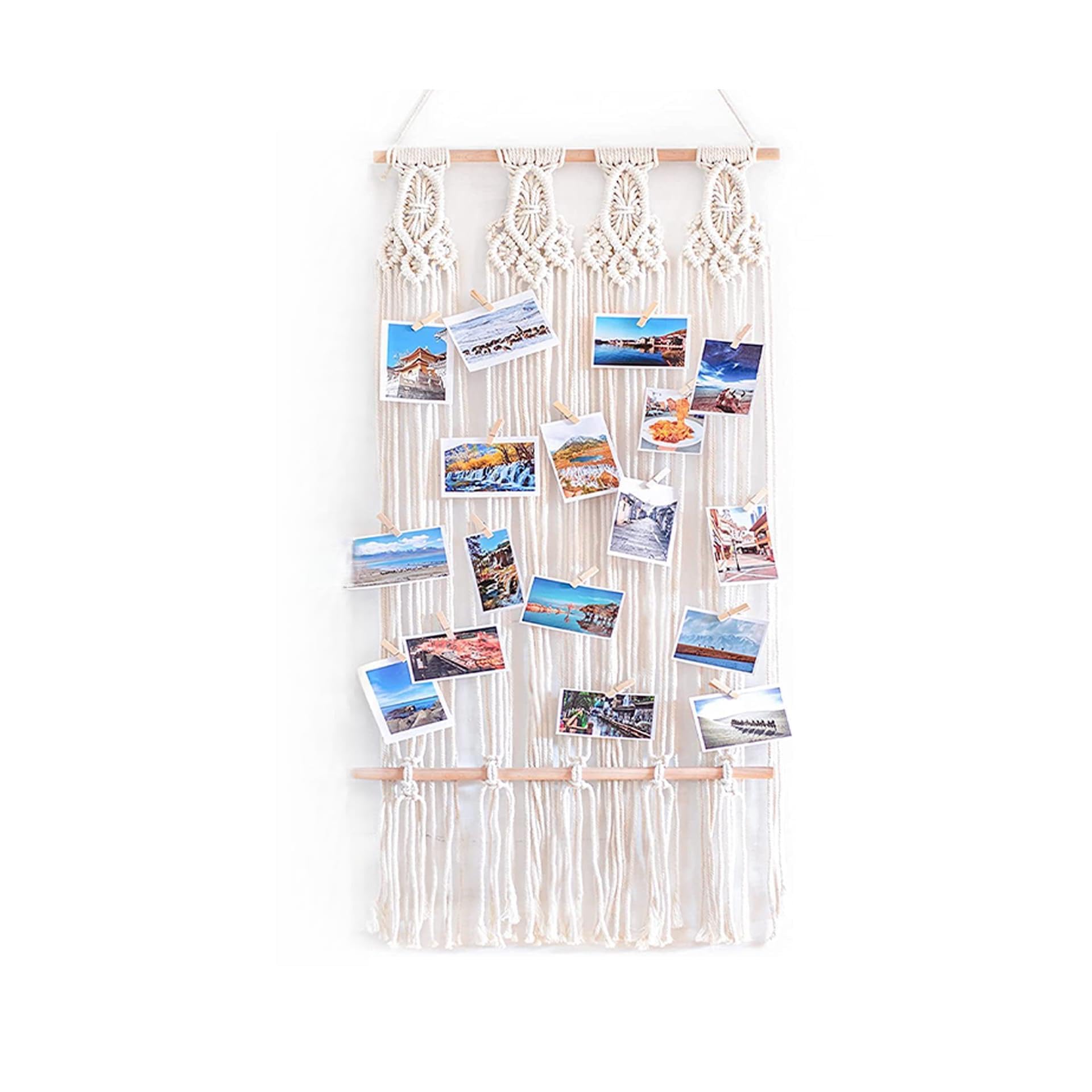 Colgador de fotos de macramé en tejido de algodón bohemio de alta calidad