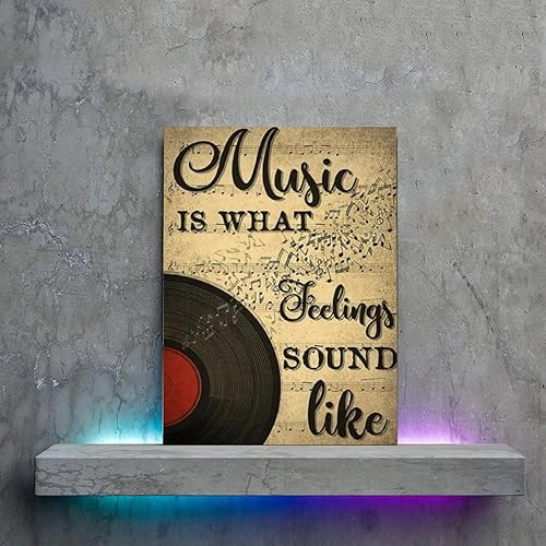 Miniatura 5 de ESyem Póster musical Music Is What Feelings Sound Like Retro Cafe Wall Art Póster de arte de pared y arte de pared, póster artístico y arte de
