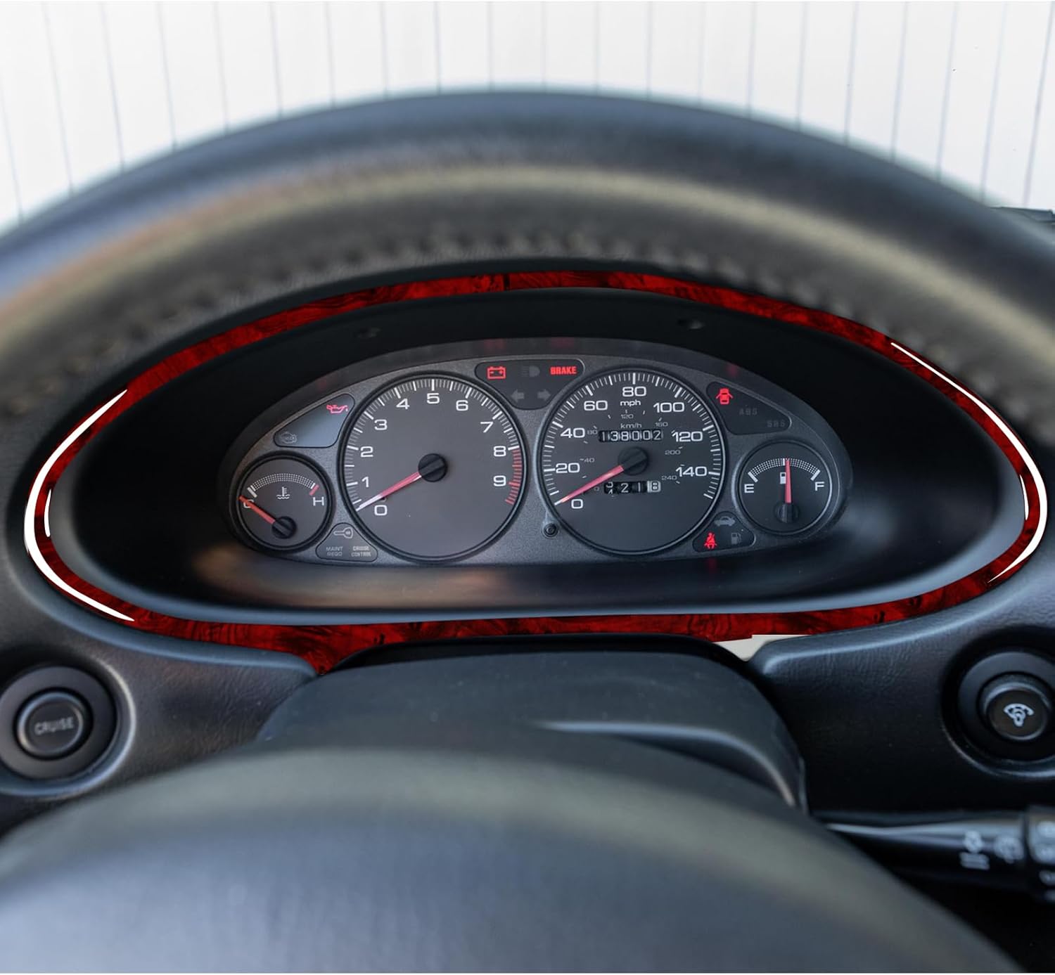 Car Carbon Fiber Accessories Dashboard Bezel Protective Cover Sticker Compatible with Acura Integra 1994 1995 1996 1997 1998 1999 2000 2001 (Wood Grain)