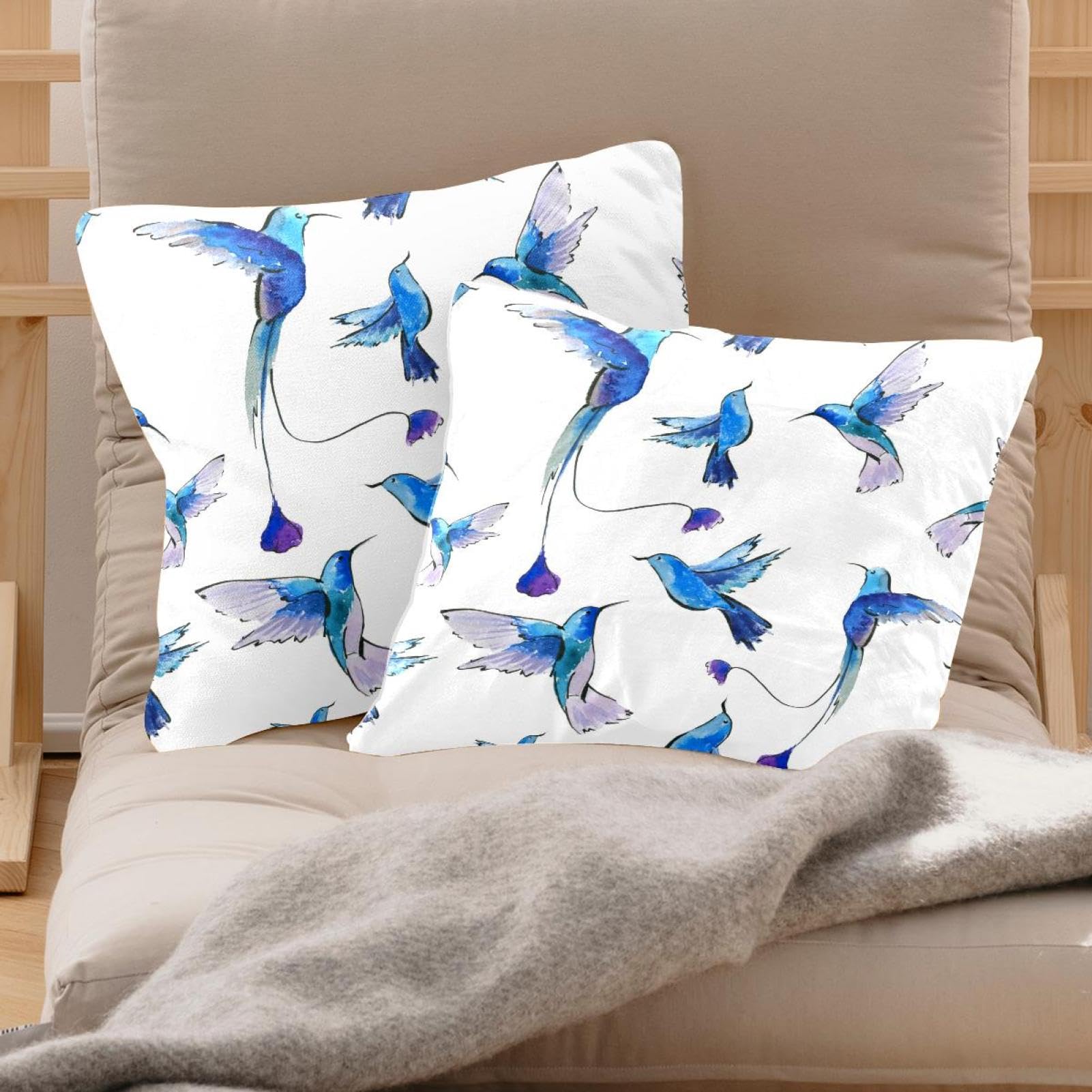 Set di 4 federe per cuscino, 40 x 40 cm, colore verde, moderne