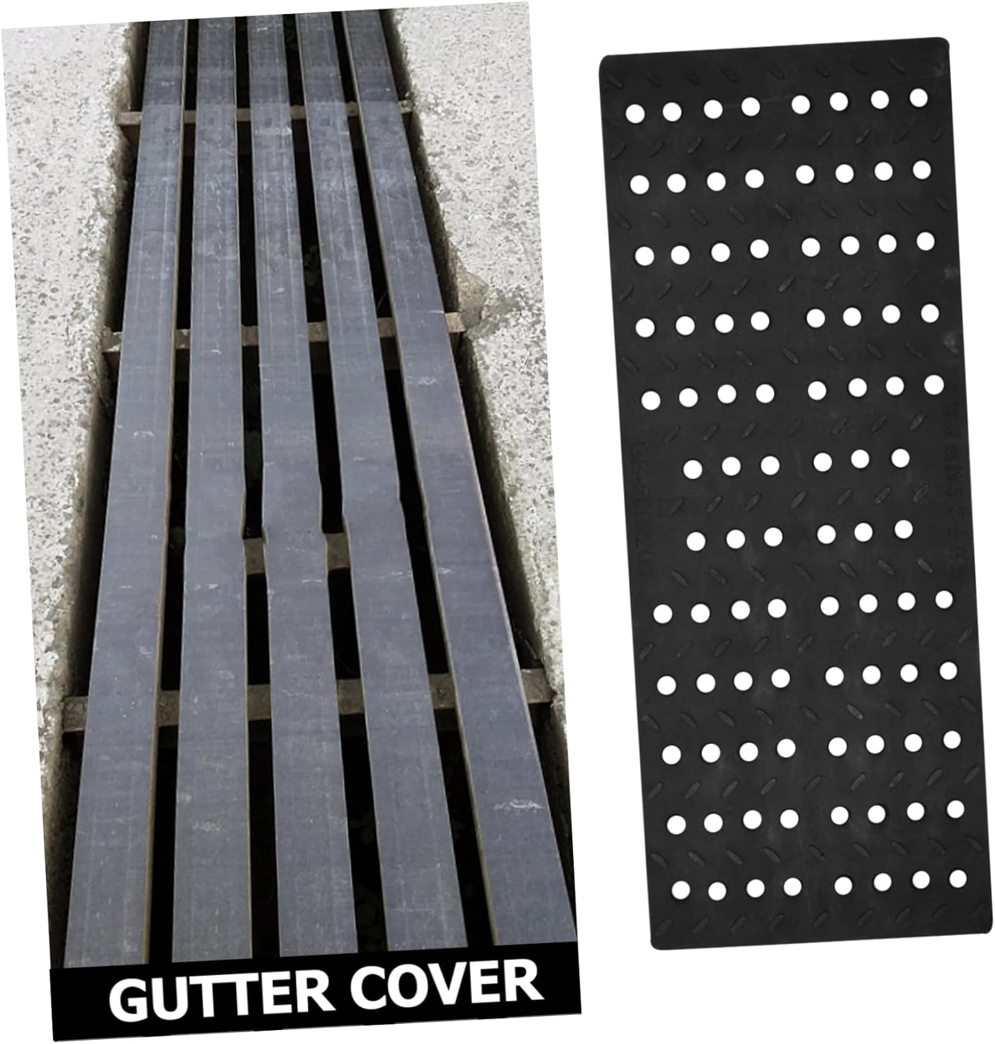 Replaceable Drain Grate Outdoor Sewer Cover Plastic Trench Grate for Kitchen Driveway Drainage and Easy to Install