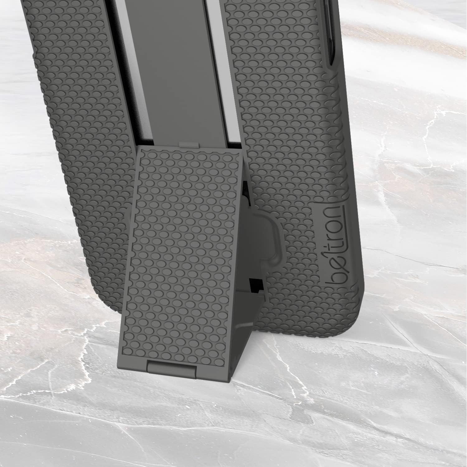 Combo Case with Belt Clip for iPhone 13 Pro Max, BELTRON Slim Rubberized Grip Case & Shell Holster with Built-in Kickstand for Apple iPhone Pro Max 6.7" 2021 (Grey) - Image 9