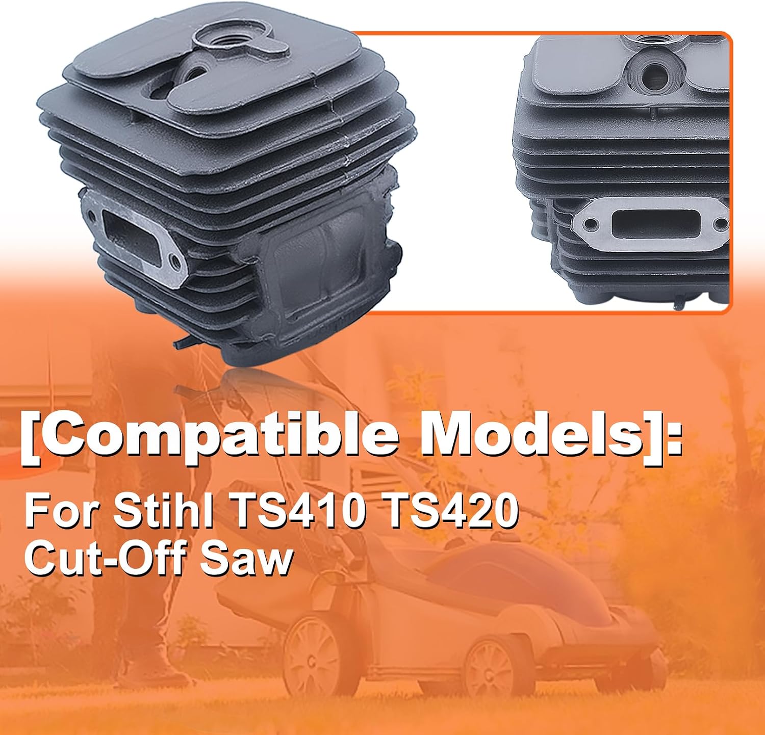 50mm Cylinder Piston Gaskets Kit For Stihl TS410 TS420 TS 410 420 Cut-Off Saw, Cylinder Piston Kit, Spark Plug, Decompression Valve, Plug, Fuel Filter, Primer Bulb, Oil Seal, Gasket.