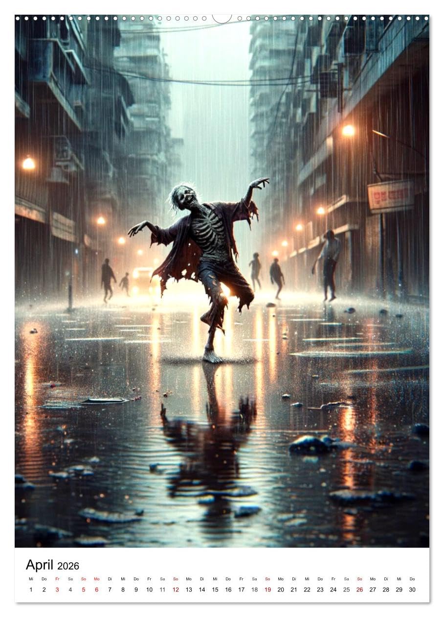 Zombies Zeitgeist - KI generierte Momente der Untoten (hochwertiger Premium Wandkalender 2026 DIN A2 hoch), Kunstdruck in Hochglanz: Zwölf Monate in der Welt der Zombies. (CALVENDO Menschen)