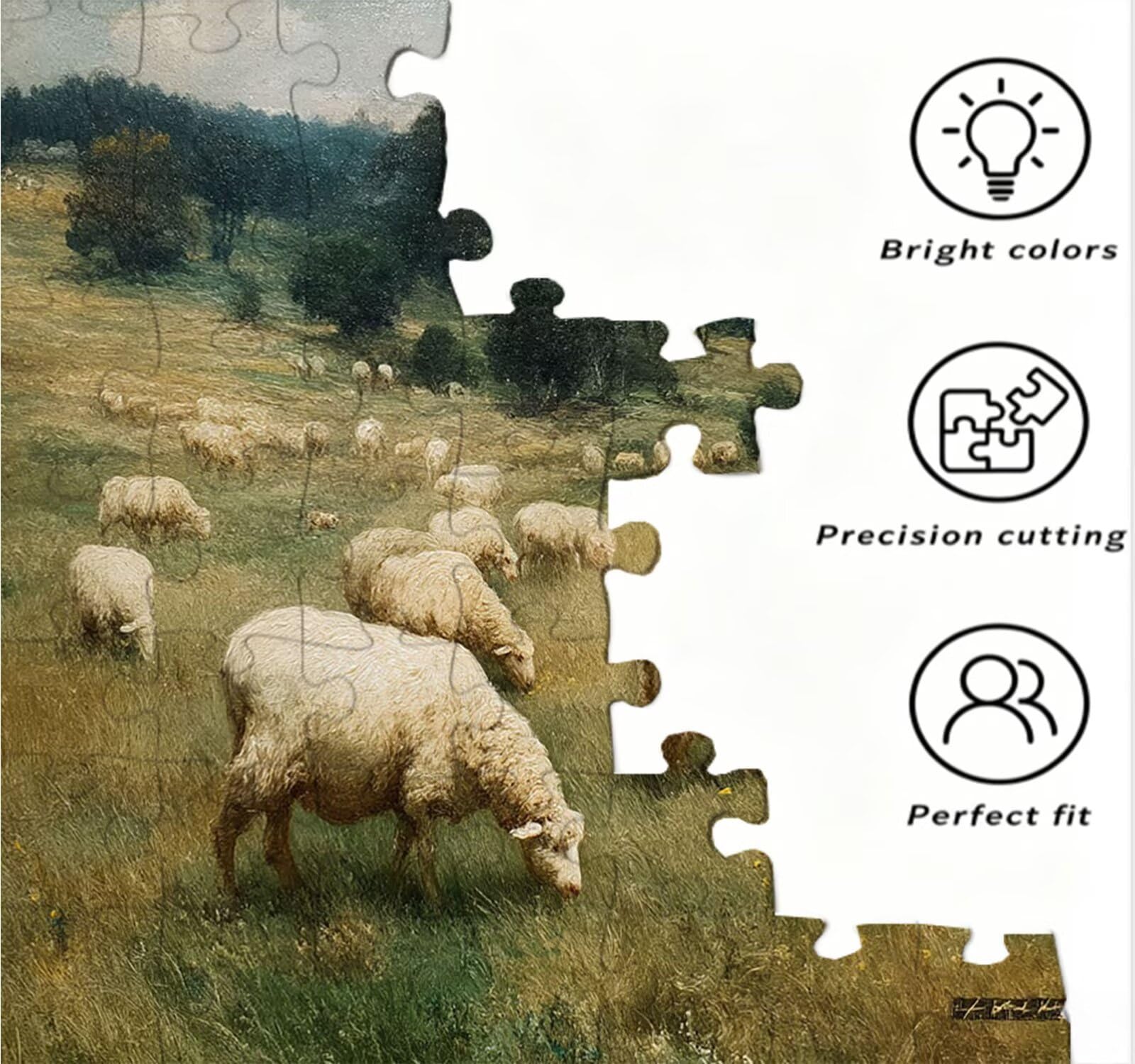 Schafe Wiese Puzzle 6000 Teile, Puzzle für Erwachsene, Erwachsene Teenager Heimaktivität Herausfordernde Familienaktivitätsspiele, Klassische Puzzles Als Geschenk und Wanddekoration R3KH-926