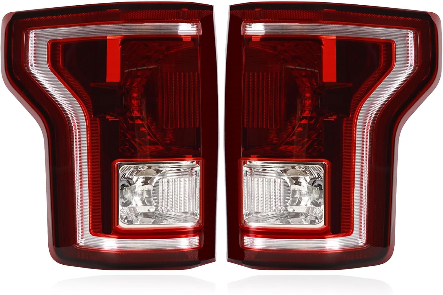 Tail lights Assembly Compatible with 2015 2016 2017 F-150 F150 Smoke Lens Rear Light Taillights Replacement for OE