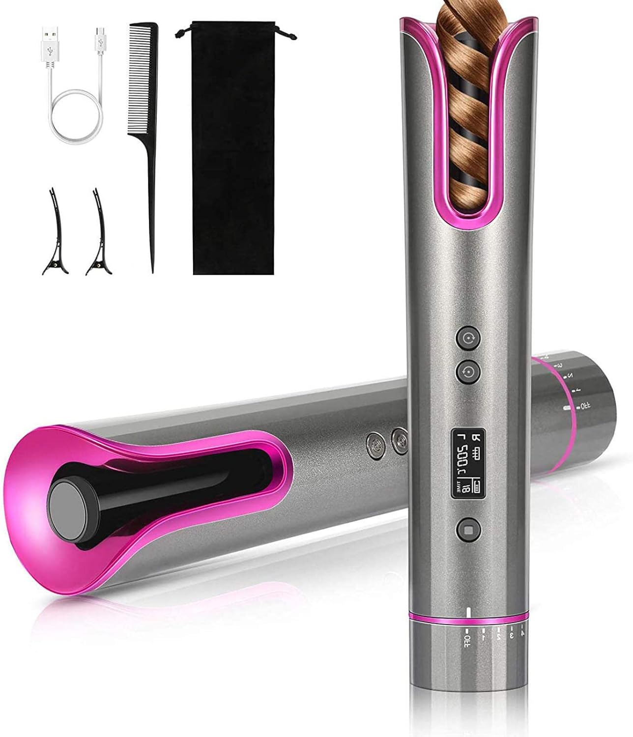 オートカールアイロン Usb充電自動巻き髪 自宅 旅行に 3段階温度調整160 180 0 Handon 21激安通販