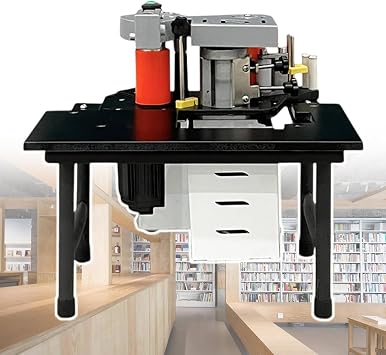 Woodworking Edge Banding Machine, Portable Curved and Straight Edge Banding Machine, Adjustable Edge Banding Speed 2-6 M/Min, for Furniture Making and Decoration,Black