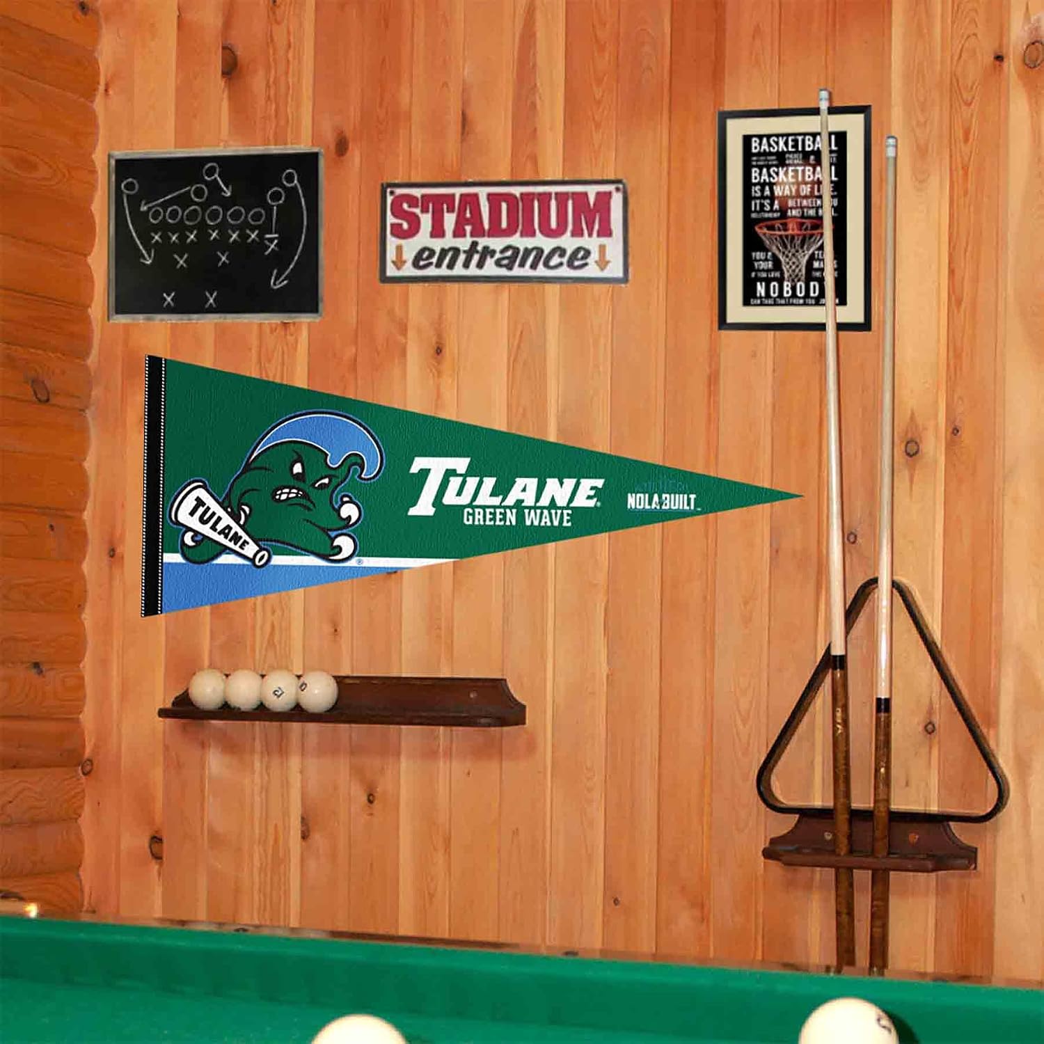 College Flags & Banners Co. Tulane Green Wave Wordmark Pennant Flag