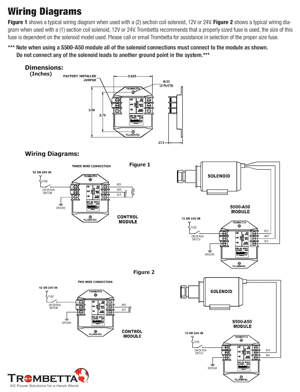 Trombetta S500-A50 Electronic Control Module, 12/24 Volt Part No. S500-A50
