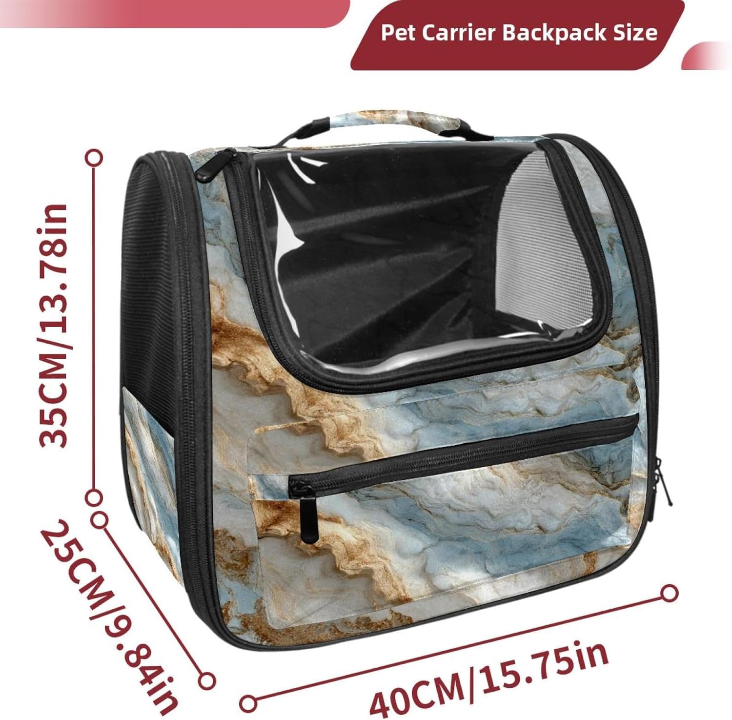 Marble Texture Pattern (1) Pet Carrier Soft Sided Carrier for Small Medium Cats Dogs