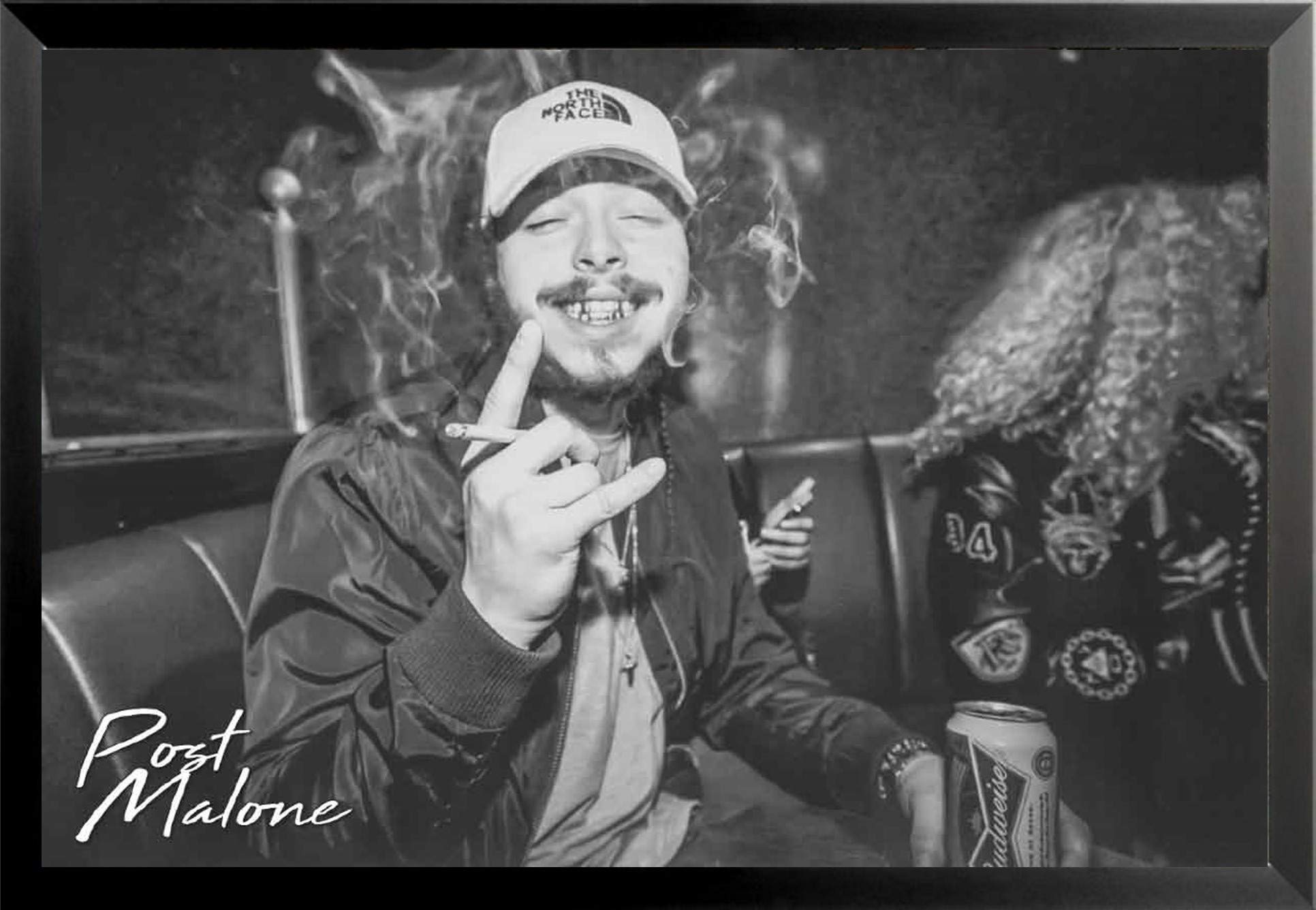 post malone cigarette Amazon.com: Buyartforless FRAMED Post Malone Smoking at Club 36x24 Music  Art Print Poster: Posters & Prints