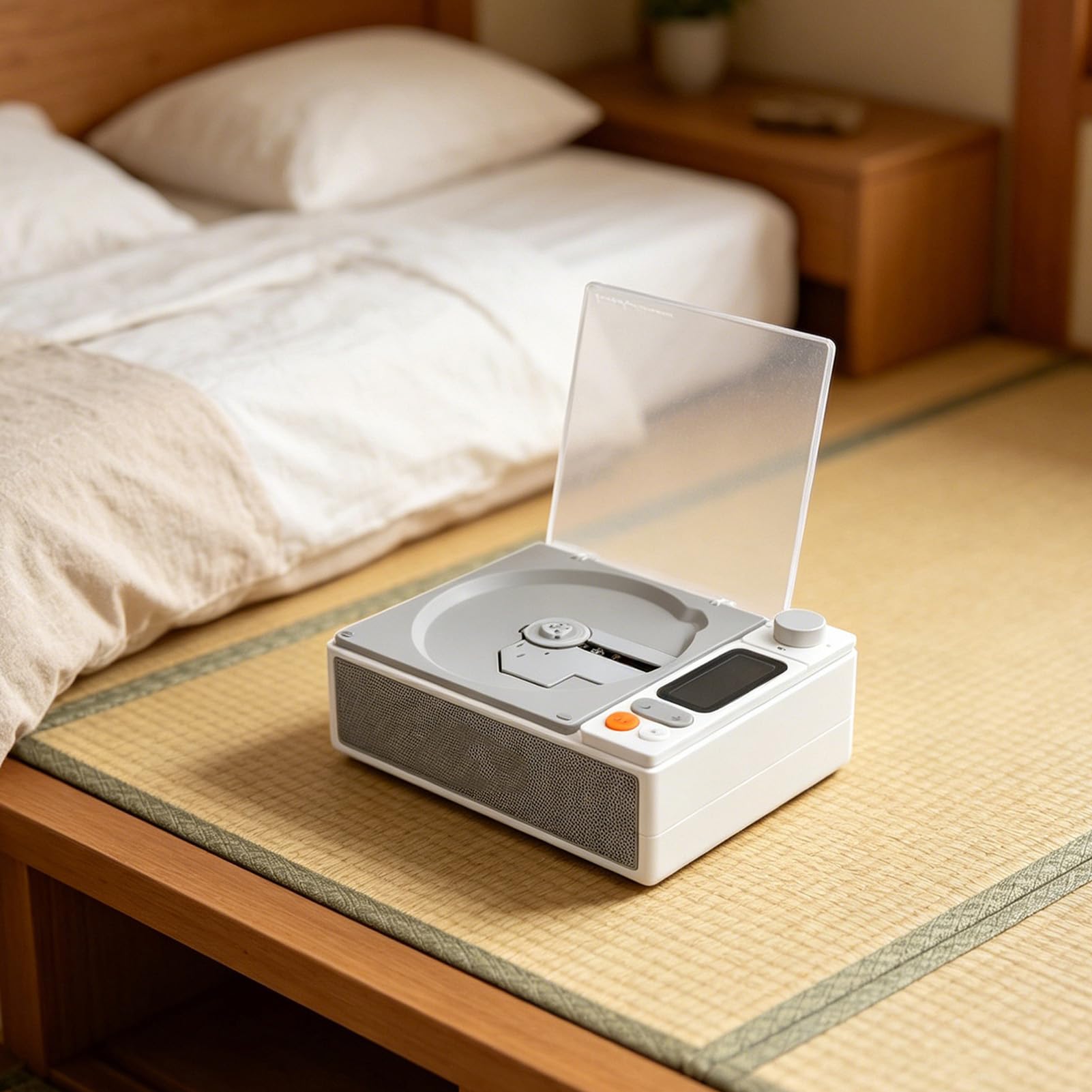 Fabater Reproductor de CD Portátil Reproductor de Música Bluetooth Multifuncional de Alta Fidelidad con Control Remoto para Uso Doméstico (White)