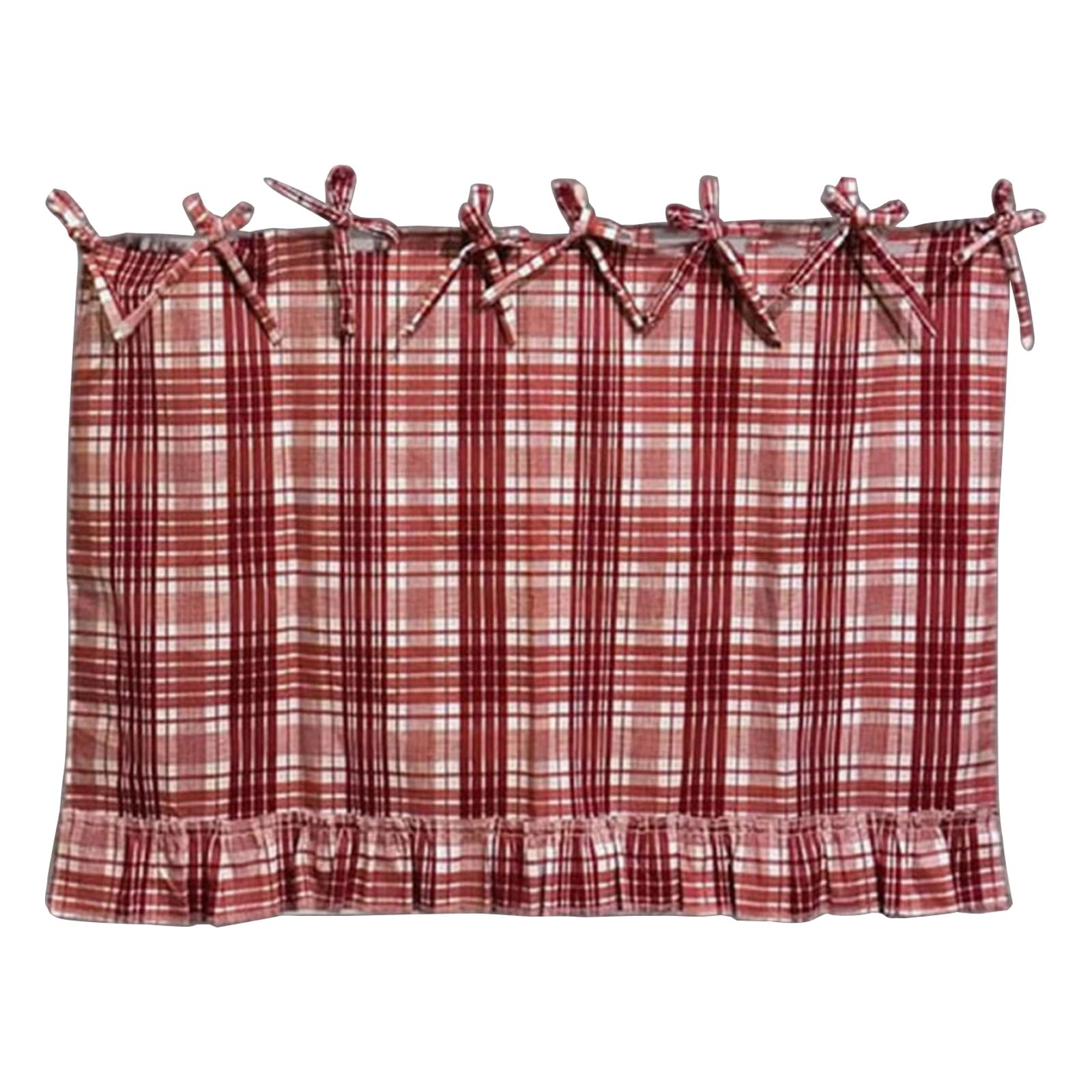 HZBB Fabric Oven Curtain with Ribbon Ties and Ruffled Edges for Dishwashers Under Kitchen Sinks Ruffled Oven Cover