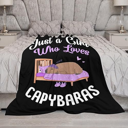 Miniatura 6 de Capybara - Manta con estampado de Just A Girl Who Loves Capybaras para sofá, decoración de sofá, suave y acogedora, manta de franela de felpa para
