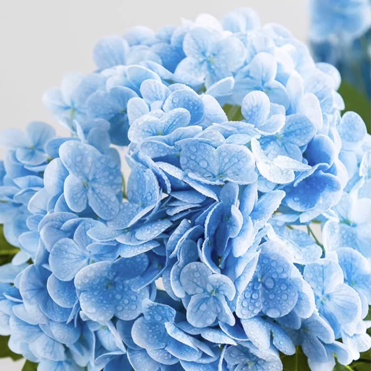 Sherika 3Pcs Real Touch Hydrangea Artificial Flowers, 21" Blue Latex Large Lifelike Faux Hydrangea Flowers for Home Decor Party Arrangements Wedding Bouquets Centerpieces - Image 5