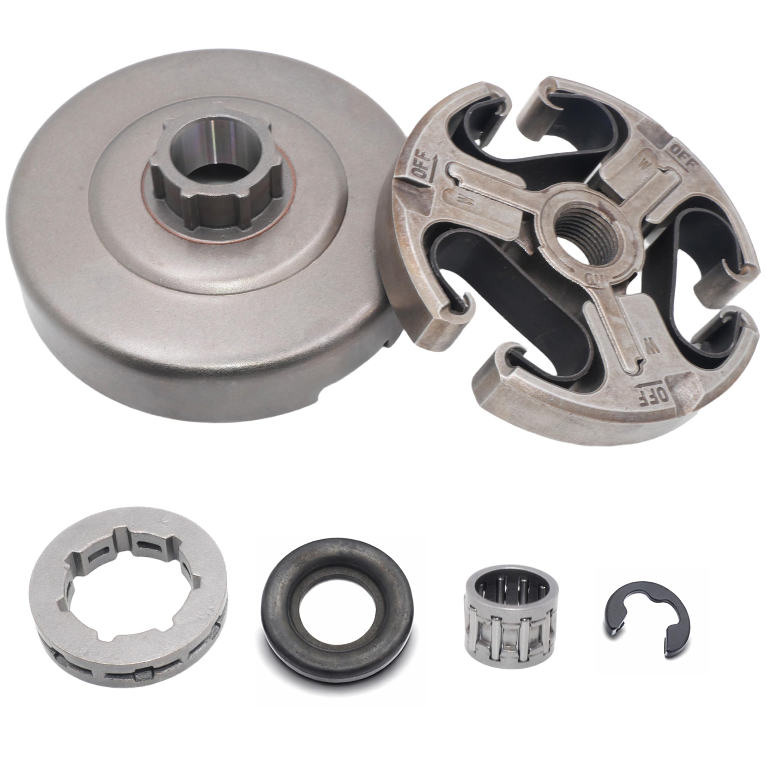 Embrayage et tambour d'embrayage Hus 365 372 pignon jante 3/8 7 dents