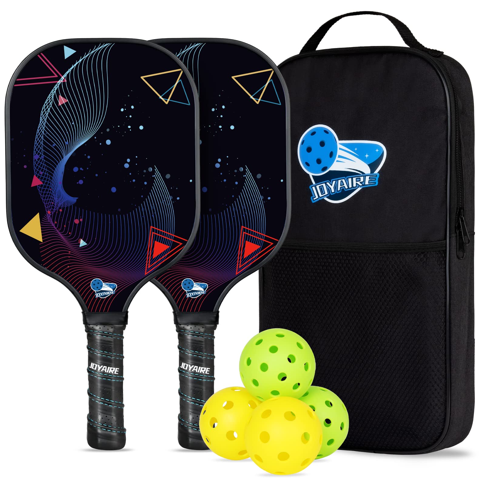Kit Complet De Pickleball : 2 Pagaies Graphite, 4 Balles Et Sac De Voyage (Neuf)