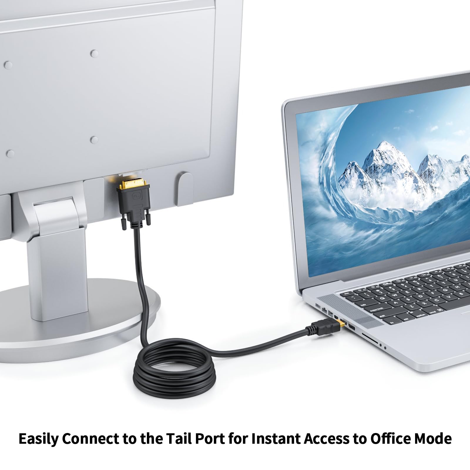 Cavo HDMI a DVI 1M, Cavo Adattatore su DVI a HDMI, Bidirezionale D-VI-D 24+1 a H-DMI Adattatore ad Alta velocità, 1080P Full HD,HDTV Cavi Video Digitale,pour Proiettore,Laptop,TV,PC,Lettore DVD