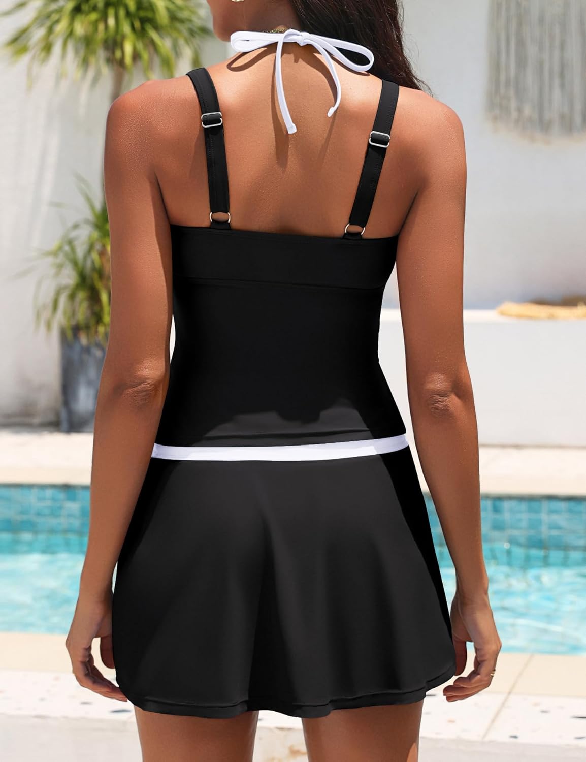 BMJL Womens Two Piece Tankini Swimsuit with Skirt Tummy Control Bathing Suit Modest Swimdress - Image 2