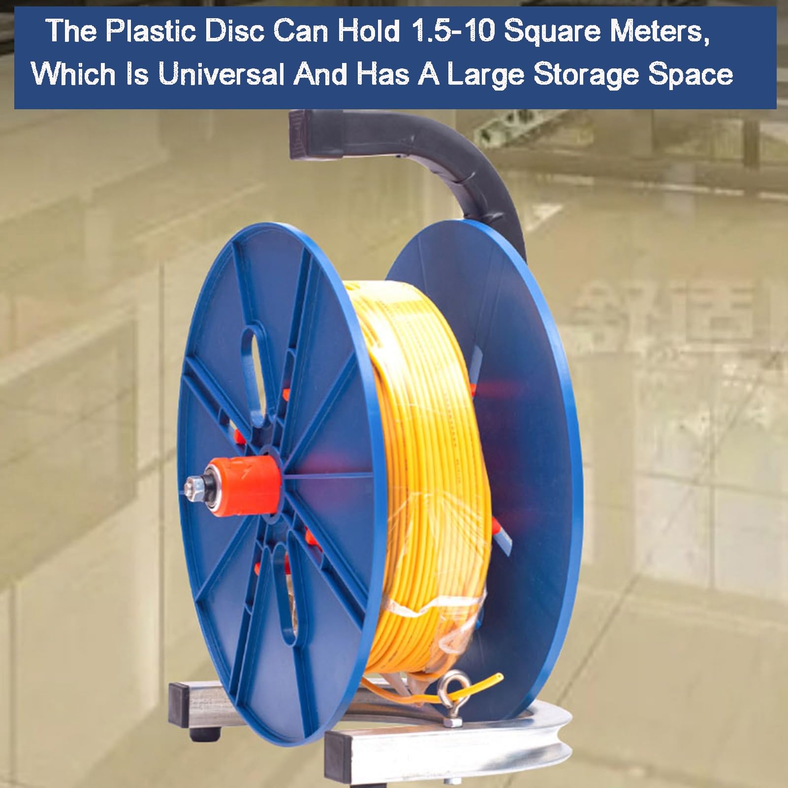Porta avvolgicavo resistente e dispenser, efficiente scaffale per bobina di filo per l'organizzazione dei cavi elettrici e industriali