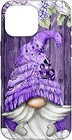 Vista 19 de Cute Purple Aesthetic Anemones Flower Pattern Lavender Gnome Case for iPhone 17