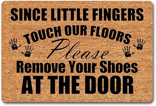 Divertidas alfombras de bienvenida para la entrada del porche delantero, desde que los dedos pequeños tocan nuestros pisos, tapete para quitar tus