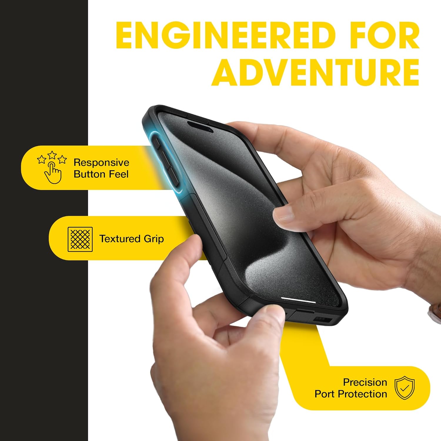 OtterBox iPhone 15 Pro Commuter Series Case - MagSafe Edition - Black, Slim & Tough, Pocket-Friendly, with Port Protection