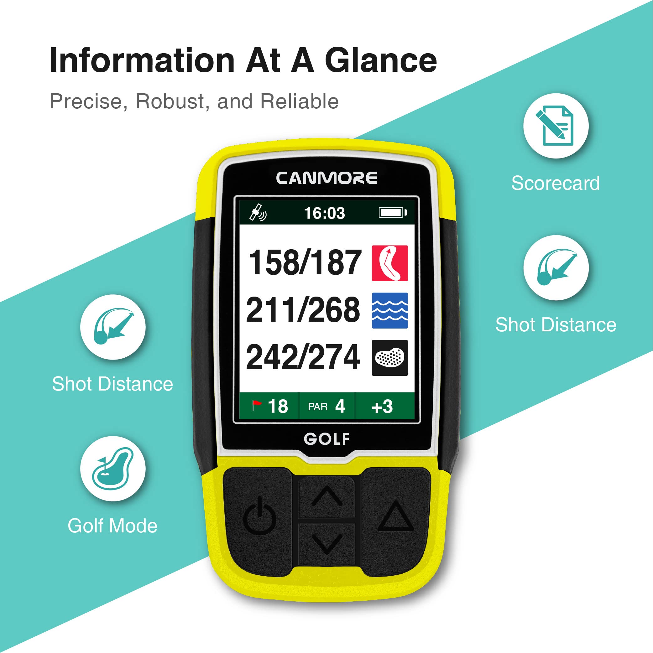 GPS Da Golf CANMORE HG200 - Portatile Con 41.000 Corsi, Display A Colori E Magnete - Foto 2