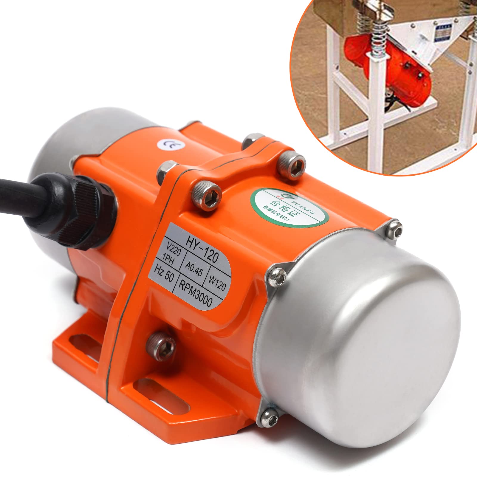 Vibratore motore vibrante 1 fase asincronico motore vibrante regolabile 120 W 220 V 3000 giri/min per dispositivi meccanici