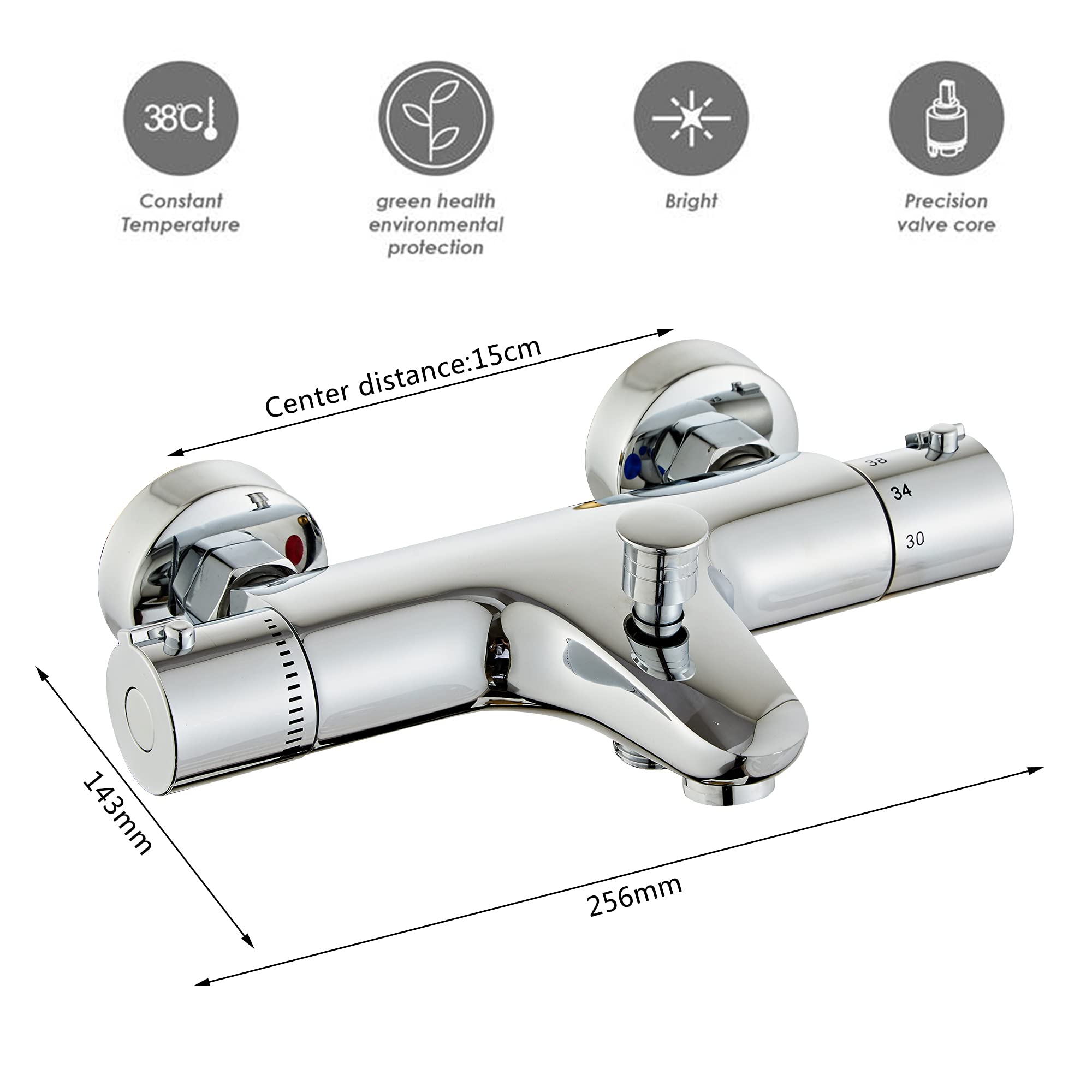 Fortifura Calvi Thermostatische Douchekraan - Opbouw - Geborsteld Koper Pvd Koper