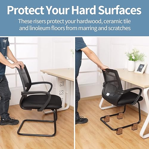 Miniatura 6 de Elevadores de cama con abrazadera de tornillo ajustable, se adapta a marcos de muebles de 0 a 1.5 pulgadas, elevadores de muebles de 2 pulgadas de